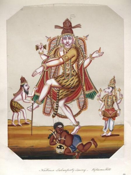 Unknown, One of seventeen mica paintings depicting Hindu deities.