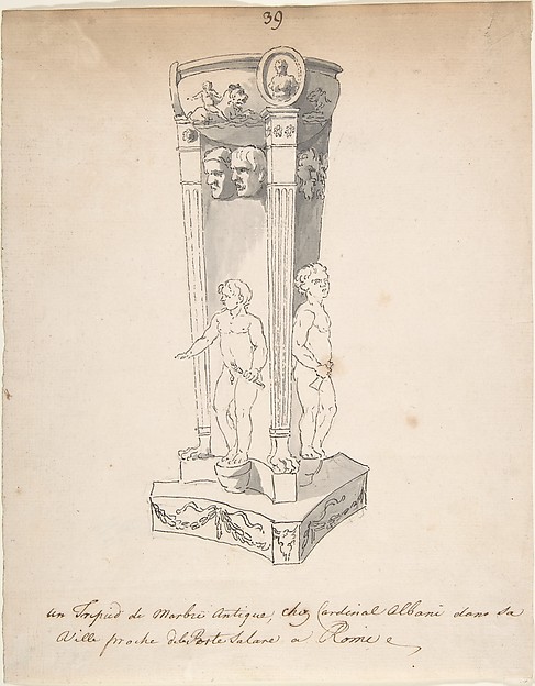 Anonymous, French, 18th century, Drawing of Antique Tripod