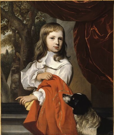 Jacob van Loo, Portrait of a boy with a dog