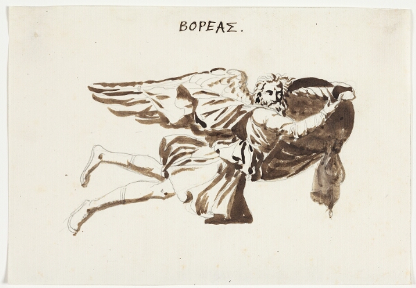 Nicolai Abildgaard, Boreas. Udkast til relief på vindenes tårn i Pamphilus og Davus i samtale