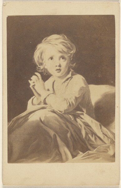 Unknown, [Copy of a painting depicting a child praying in bed]
