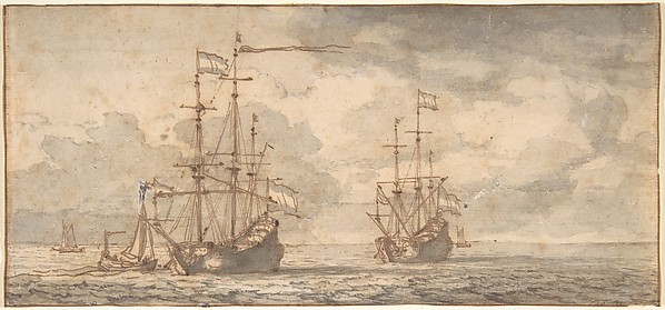 Willem van de Velde II, Dutch Ships at Anchor
