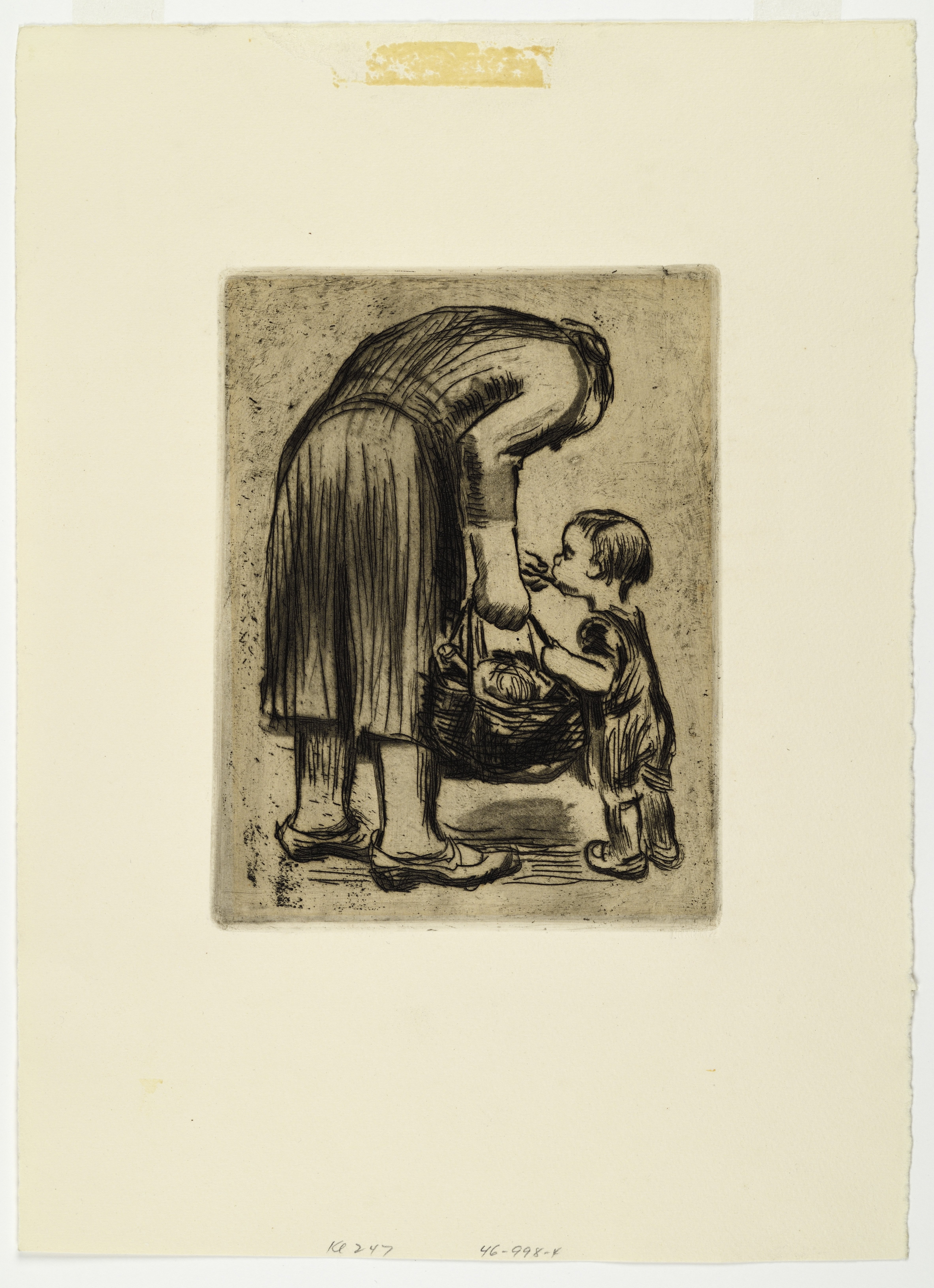 Unknown artist, "Stehende Mutter, ihr Büblein fütternd"