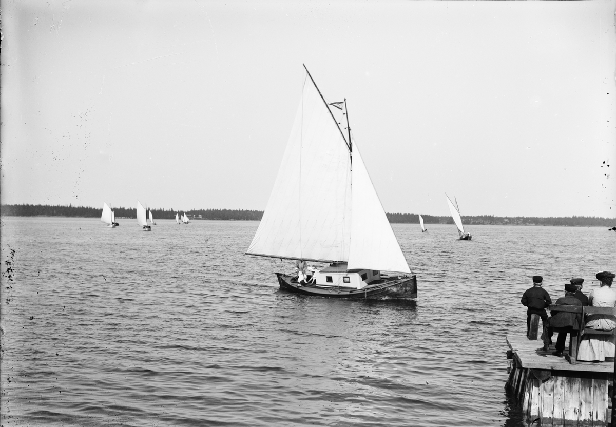 Per Elis Edhlund, Kappsegling på Östhammarsfjärden, Östhammar, Uppland 1890-tal