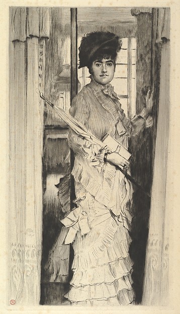 James Tissot, Portrait of Miss L...,or A Door Must Be Either Open or Closed