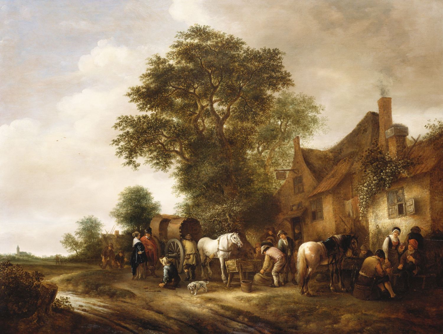 Isaac van Ostade, Travellers Outside an Inn