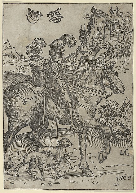 Lucas Cranach the Elder, Gentleman and Lady Riding to the Hunt