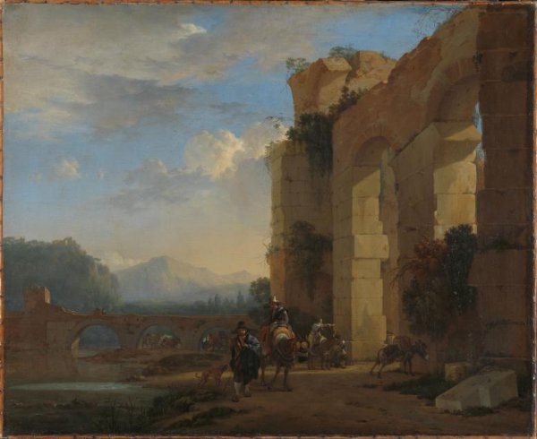 Jan Asselijn, Ezeldrijvers bij een Italiaanse ruïne