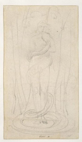 William Blake, The serpent caressing Eve