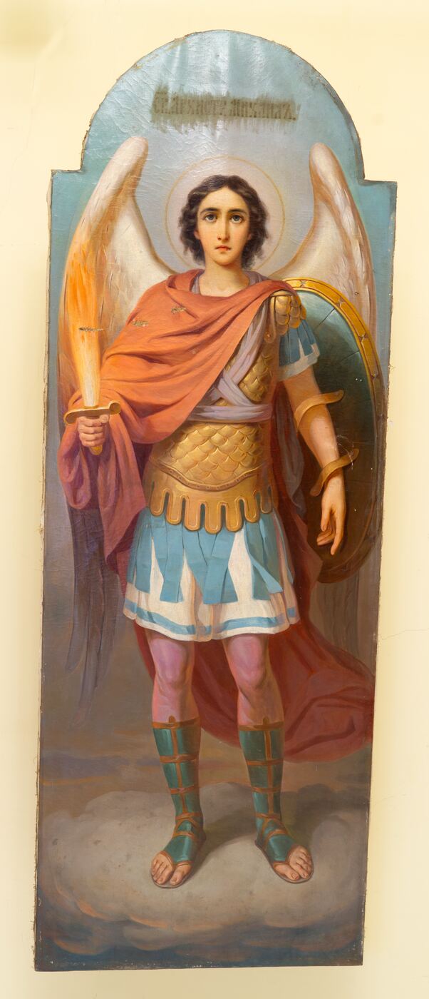 Unknown artist, Marijampolės Šv. Nikolajaus stebukladario cerkvės (dab. Šv. Vincento Pauliečio bažn.) Šv. Arkangelo Mykolo ikona