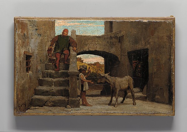Elihu Vedder, The Fable of the Miller, His Son, and the Donkey No. 1