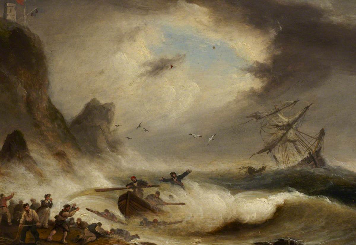 Thomas Luny, The Brigantine 'Warren' in a Gale