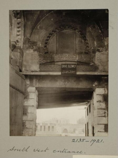 K.A.C. Creswell, Southwest entrance of the mosque of Mamluk Sultan al-Zahir Baybars, Cairo