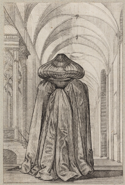 Abraham Bosse, Fransk adelskvinde i sørgedragt, set fra ryggen