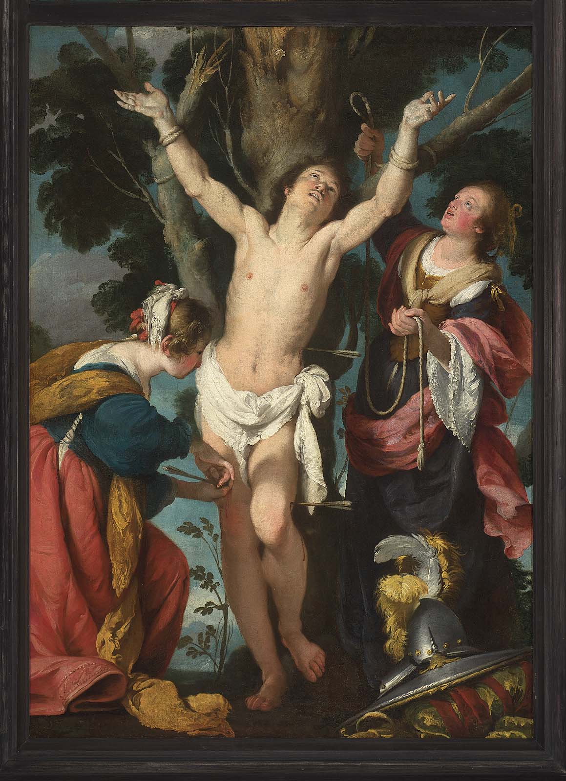 Bernardo Strozzi, Saint Sebastian Tended by Saint Irene and Her Maid