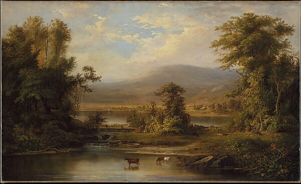 Robert S. Duncanson, Landscape with Cows Watering in a Stream