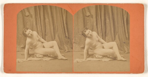 Unknown, [Nude woman seated on robe on studio floor]