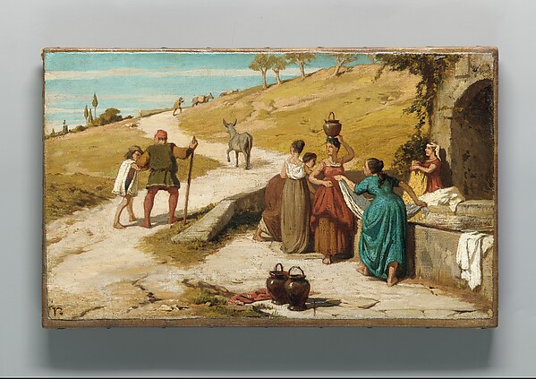 Elihu Vedder, The Fable of the Miller, His Son, and the Donkey No. 2