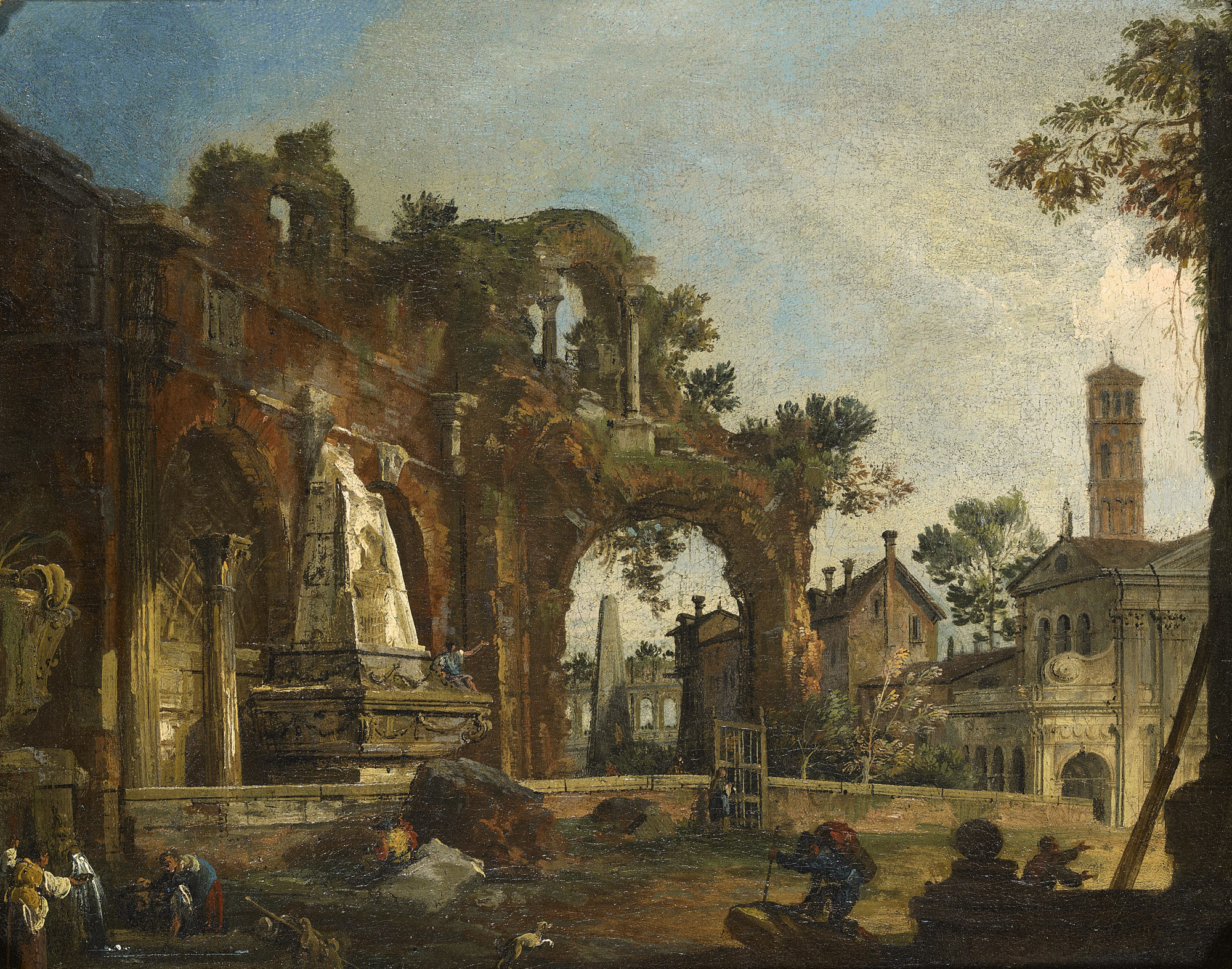 Canaletto, Rome: Capriccio with Ruins Based on the Forum
