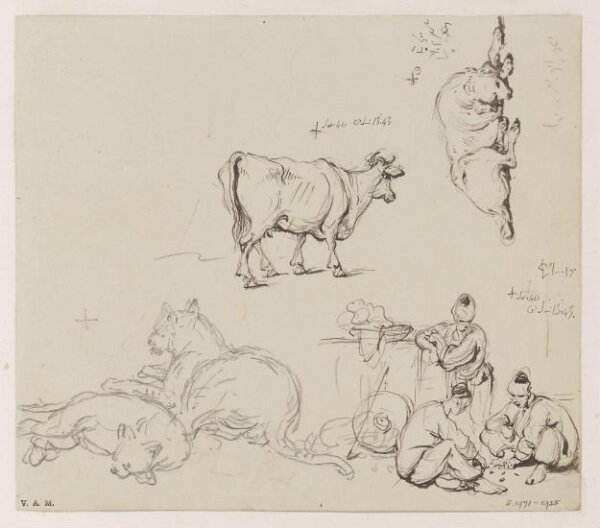 George Chinnery, Animals, and a group of gamblers