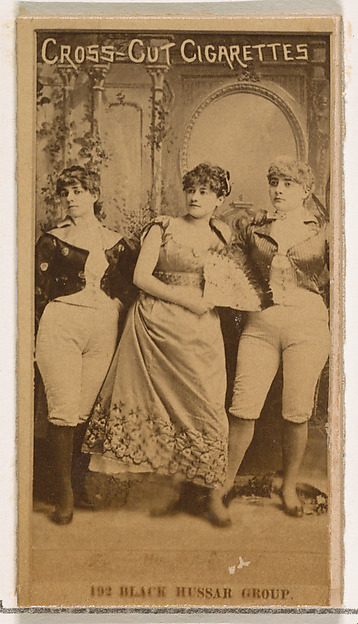 W. Duke, Sons & Co., Card Number 192, Black Hussar Group, from the Actors and Actresses series (N145-2) issued by Duke Sons & Co. to promote Cross Cut Cigarettes