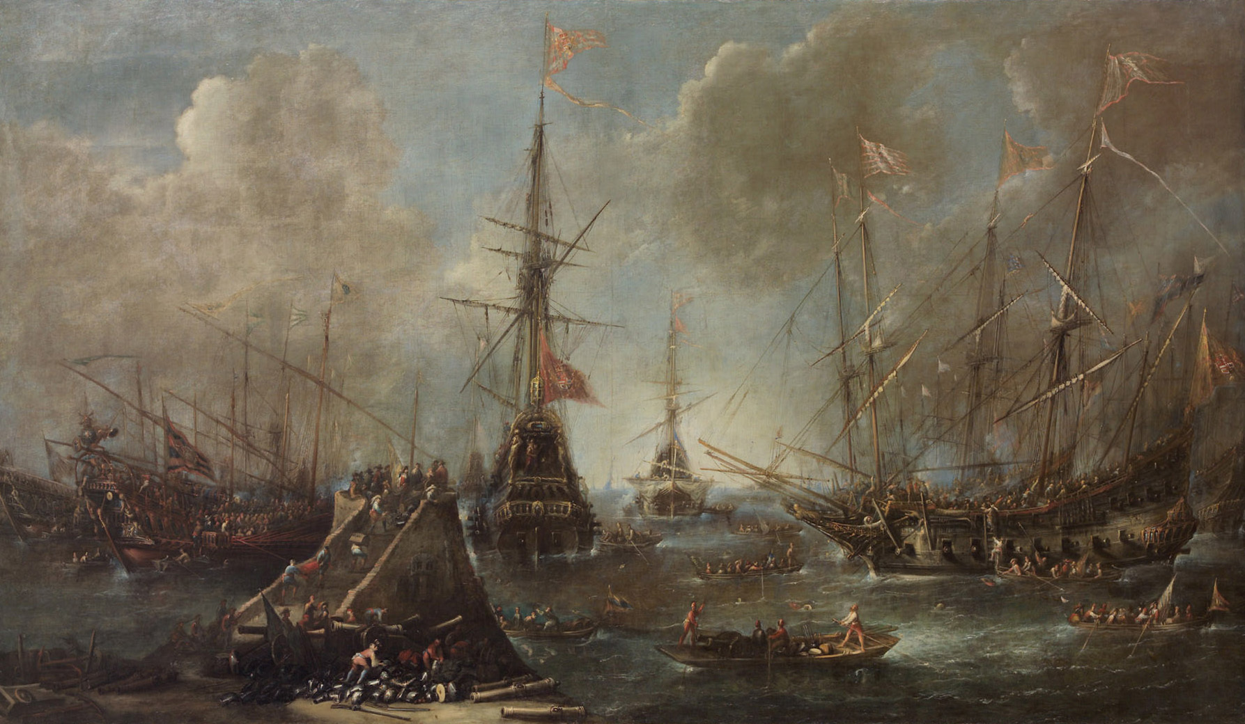 Andries van Eertvelt, Port with Warships