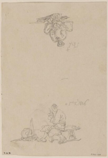George Chinnery, Two drawings of Chinese figures