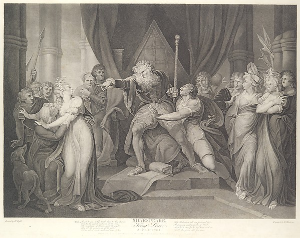 Richard Earlom, King Lear Casting Out His Daughter Cordelia (Shakespeare, King Lear, Act 1, Scene 1)