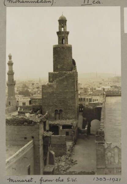 K.A.C. Creswell, Minaret of the mosque of Ahmad ibn Tulun seen from the southwest, Cairo