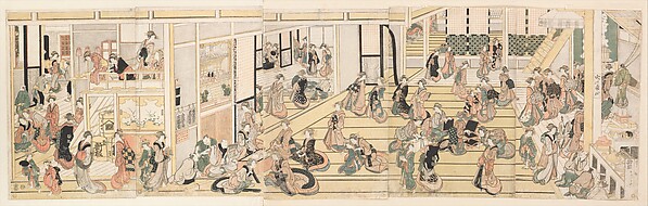 Katsushika Hokusai, New Year's Day at the Ōgiya Brothel, Yoshiwara