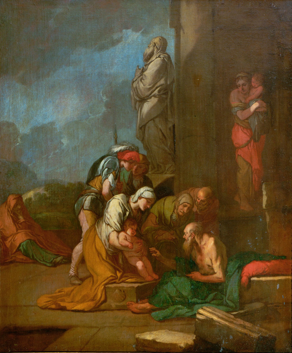 Giulio Carpioni, Nymphe Liriope bringt ihren Sohn Narcissus zu Tiresias