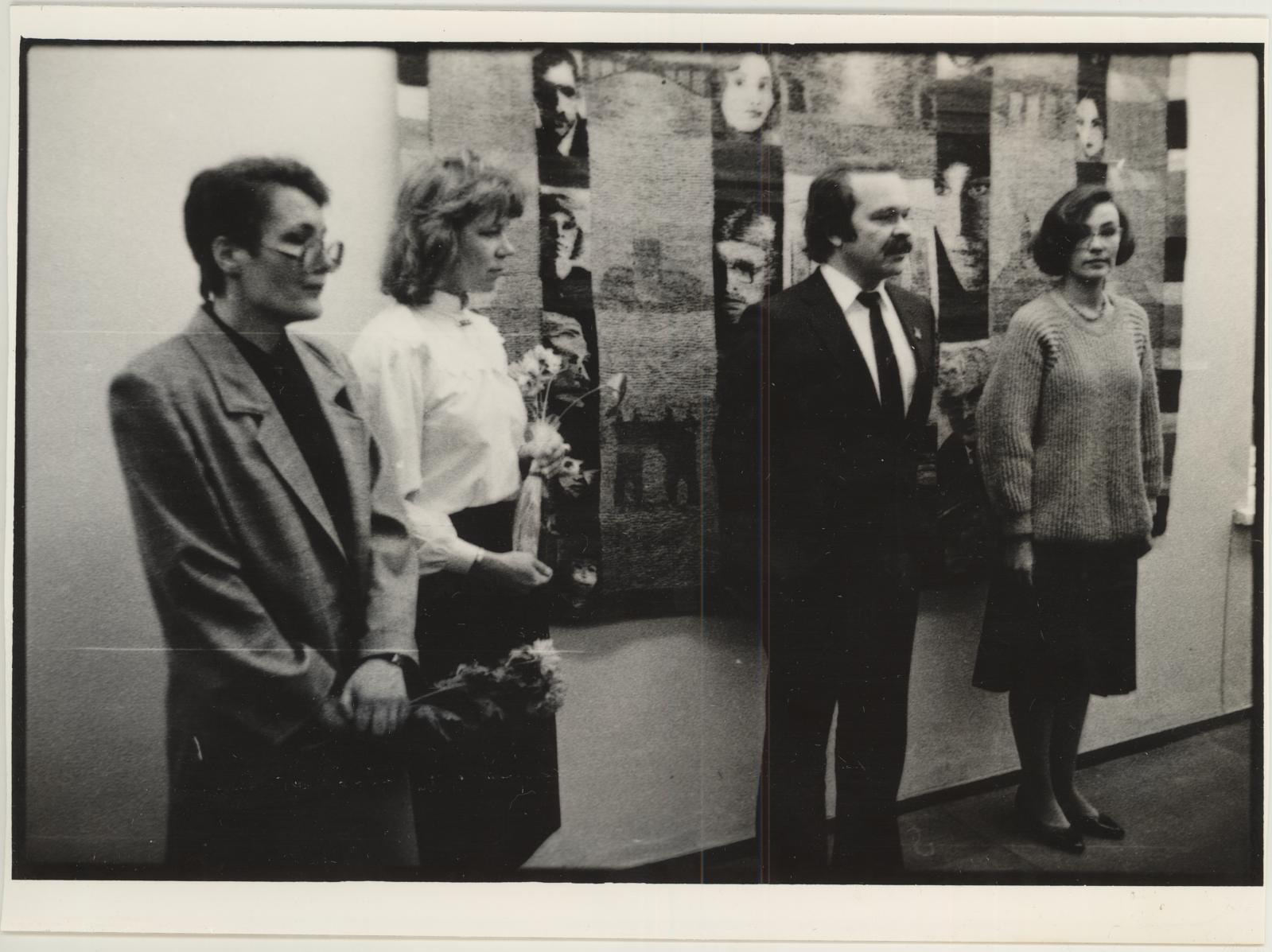 Mari (depicted) Needle, Opening of the exhibition of Kai Luiga and Marget Tafel on 04.12.1987.