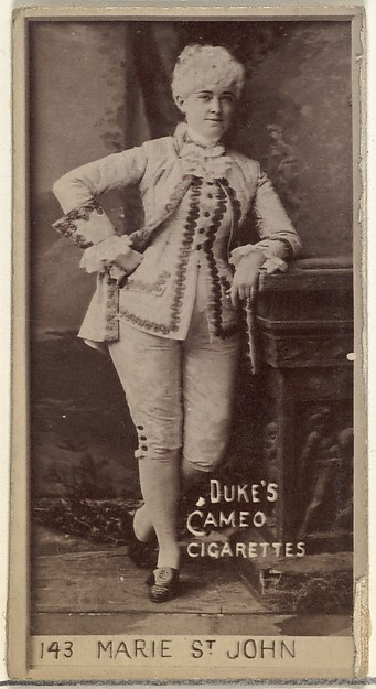 W. Duke, Sons & Co., Card Number 143, Marie St. John, from the Actors and Actresses series (N145-4) issued by Duke Sons & Co. to promote Cameo Cigarettes