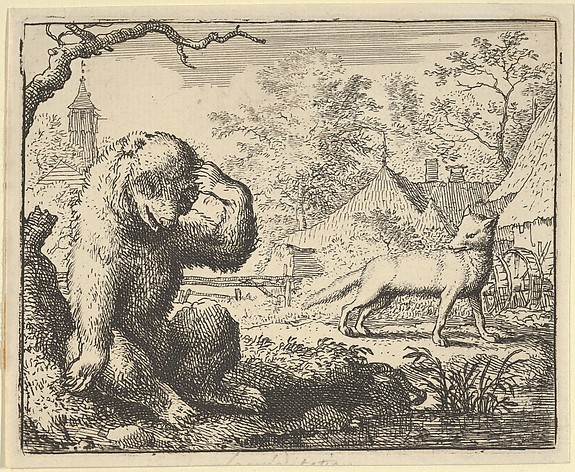 Allart van Everdingen, Renard Makes Fun of the Bear from Hendrick van Alcmar's Renard The Fox