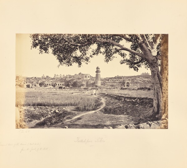 Samuel Bourne, Futtypore Sikri; General View of the Ruins (West Side), from the Foot of the Hill