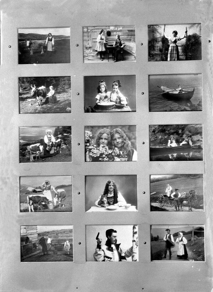 Solveig Lund, Oversiktsbilde av Solveig Lunds monteringer av sine fotografier på veggen i studioet.