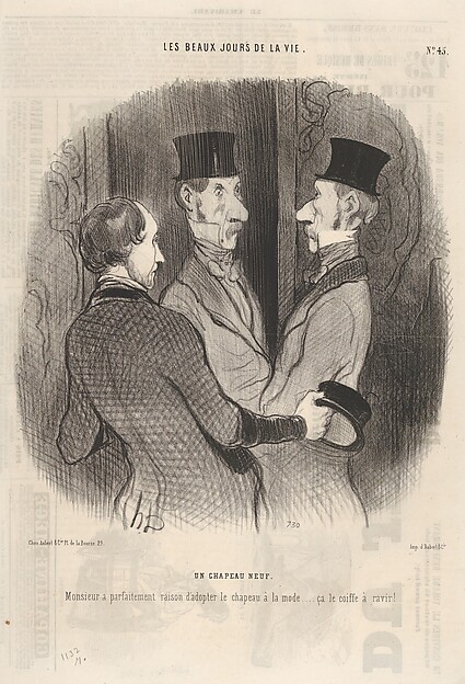 Honoré Daumier, A New Hat, plate 45 from "The Best Days in Life"