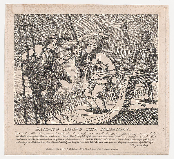 Thomas Rowlandson, Sailing Among the Hebrides (Picturesque Beauties of Boswell, Part the Second)