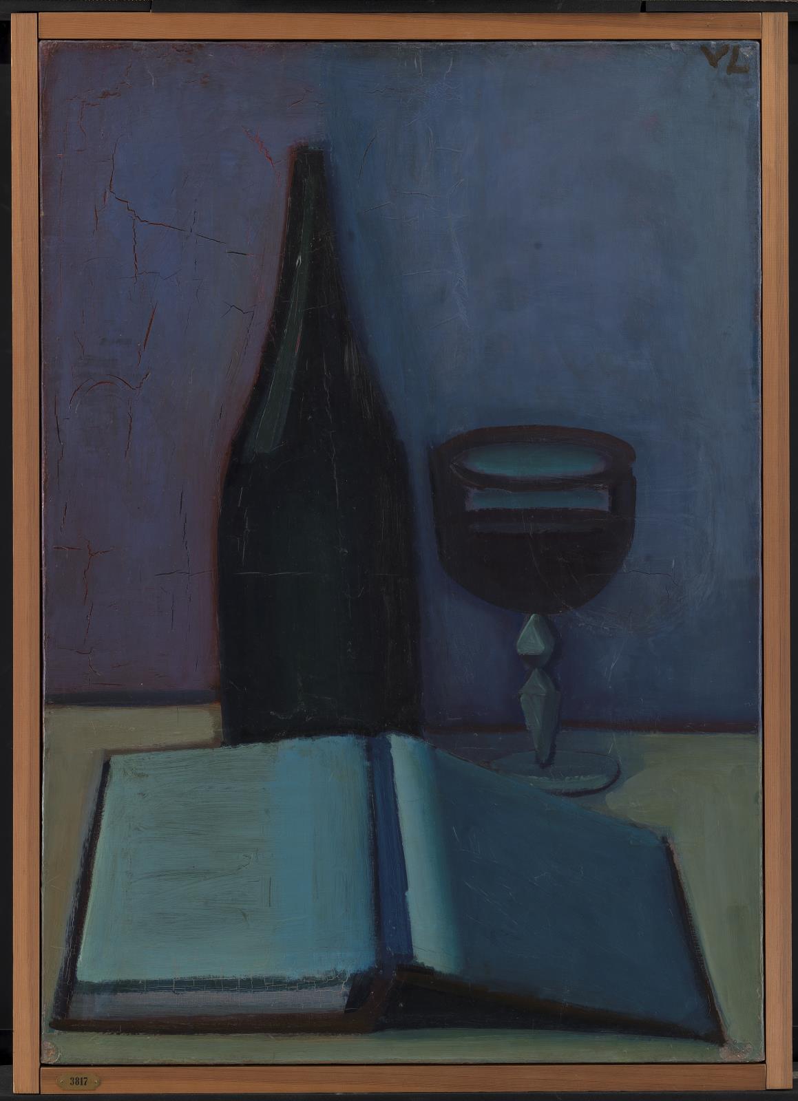 Vilhelm Lundstrøm, Opstilling med bog, glas og flaske