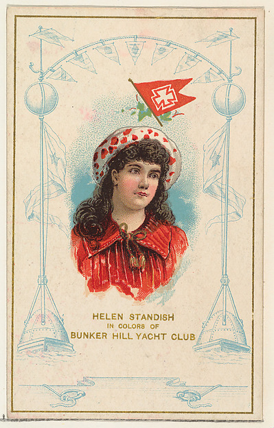 W. Duke, Sons & Co., Helen Standish in Colors of Bunker Hill Yacht Club, from the Yacht Colors of the World series (N140) issued by Duke Sons & Co. to promote Honest Long Cut Tobacco