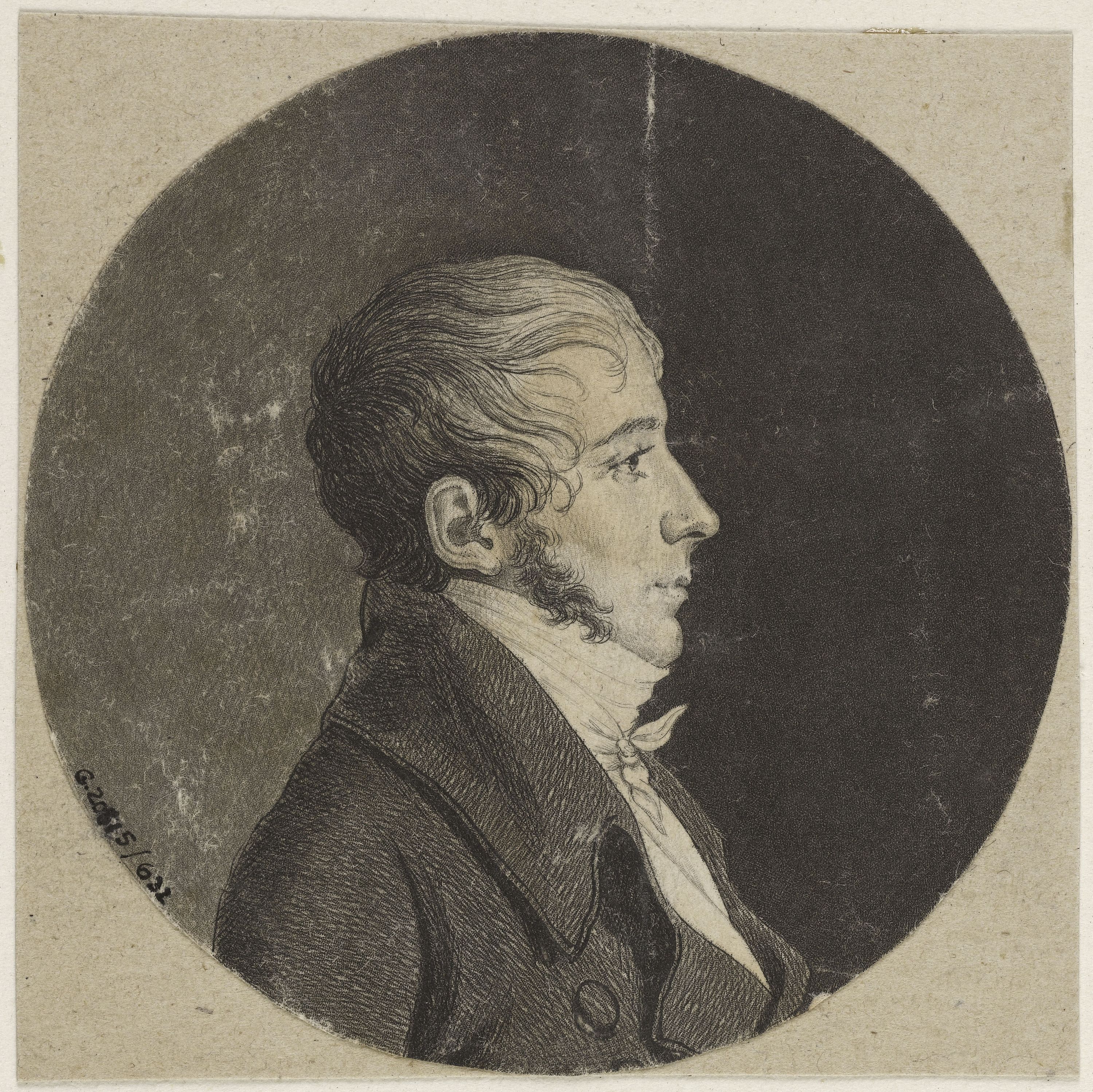 Edmé Quenedey, Portrait d'un homme, fin XVIIIème siècle/début XIXème siècle