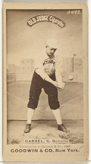 Goodwin & Company, Charles William "Charlie" Ganzel, Catcher, Detroit Wolverines, from the Old Judge series (N172) for Old Judge Cigarettes