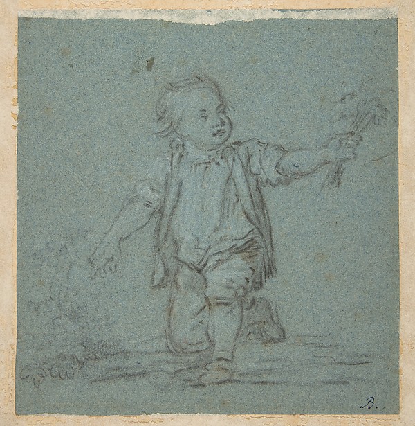 Anonymous, French, 18th century, Boy Holding Flowers