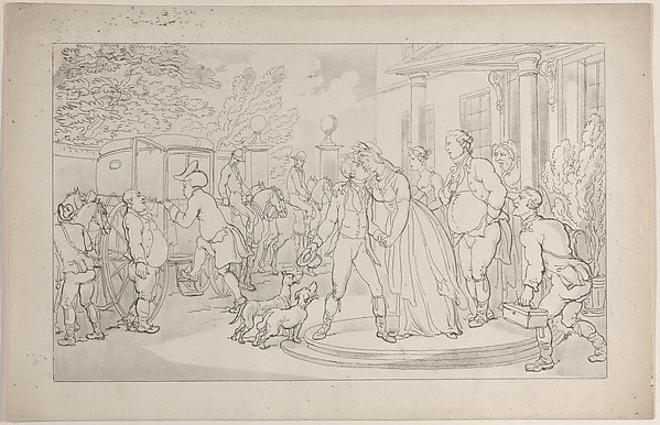 Thomas Rowlandson, Foreign Tour: Setting Forth on His Continental Travels, The Parting from Home, from "The Dance of Life"