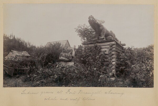 Unknown, [Signs of Native American settlement near Fort Wrangell]