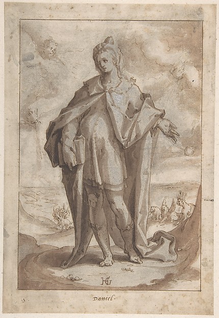 Hendrick Goltzius, The Prophet Daniel in a Landscape