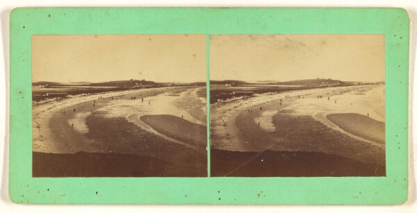 Unknown, [High angle view of a beach with people]