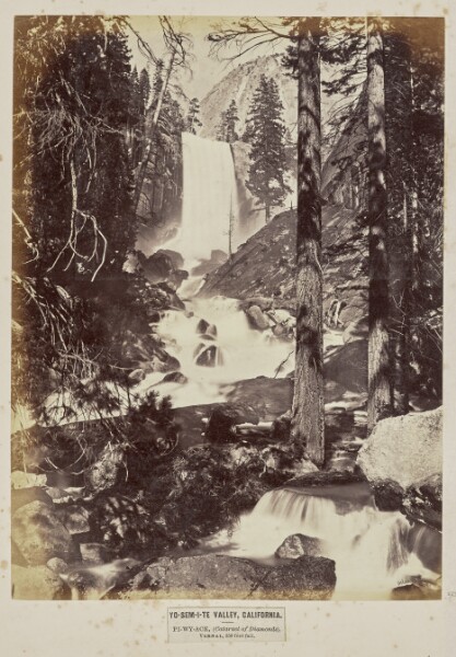 Eadweard J. Muybridge, Yo-sem-i-te Valley, California. Pi-wy-ack, (Cataract of Diamonds). Vernal, 350 Feet Fall