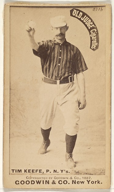 Goodwin & Company, Timothy John "Tim" Keefe, Pitcher, New York, from the Old Judge series (N172) for Old Judge Cigarettes