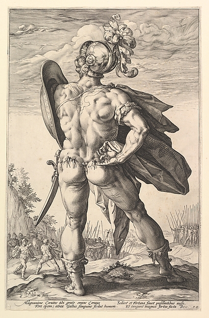 Hendrick Goltzius, Marcus Valerius, from "The Roman Heroes"